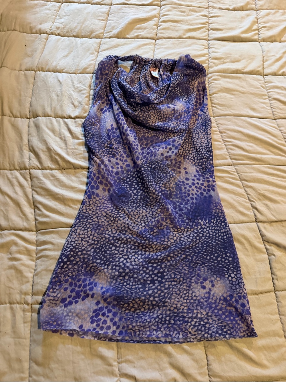 Sweet Pea Purple Printed Cowl Neck Blouse